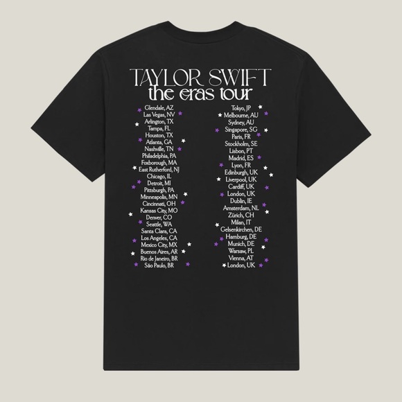 NWT Taylor Swift | The Eras Tour Live Photo Stars T-Shirt - Picture 2 of 4